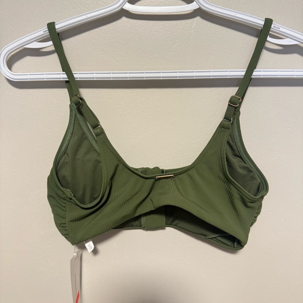 My Bikini Story NWT Olive Green Zip Bikini Top - Women’s XS - Picture 3 of 7